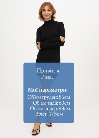 Черное кэжуал платье силуэтная H&M однотонное