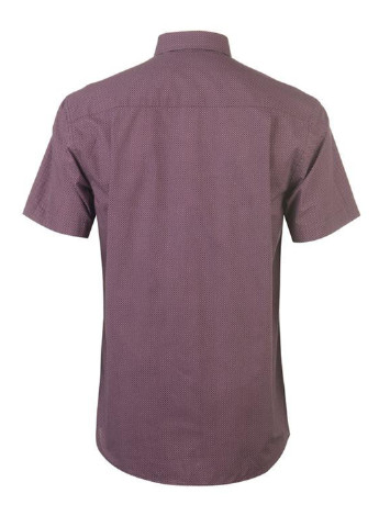 Бордовая кэжуал рубашка с геометрическим узором Pierre Cardin