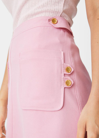 Розовая кэжуал однотонная юбка C&A а-силуэта (трапеция)
