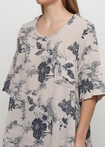 Серо-бежевая летняя блуза Made in Italy