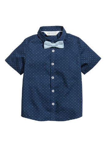 Синяя кэжуал рубашка в горошек H&M
