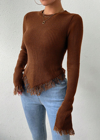 Коричневый демисезонный свитер SHEIN