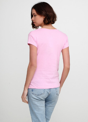 Розовая летняя футболка OTTODIX
