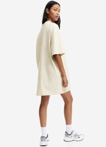 Світло-бежева кежуал сукня сукня-футболка, оверсайз H&M однотонна