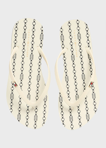 Белые пляжные, кэжуал вьетнамки Tommy Hilfiger с логотипом