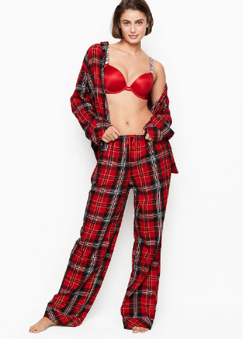 Бордовая всесезон пижама (рубашка, брюки) рубашка + брюки Victoria's Secret