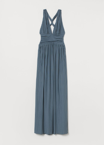 Темно-сіра вечірня сукня в стилі армпір H&M однотонна