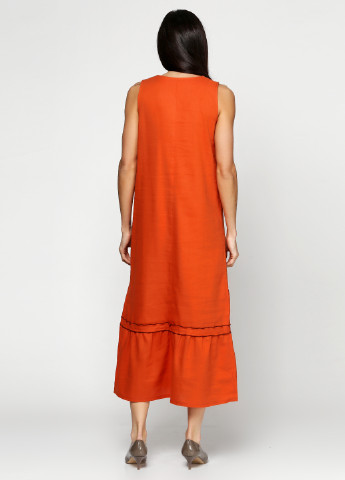 Оранжево-красное кэжуал платье Ruta-S однотонное
