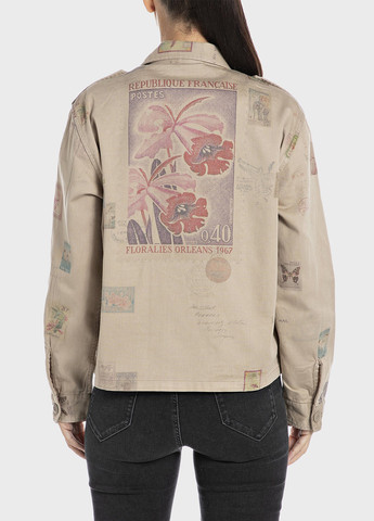 Бежевая кэжуал рубашка с рисунком Replay