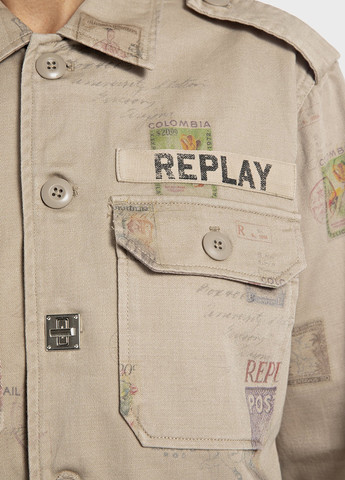 Бежевая кэжуал рубашка с рисунком Replay