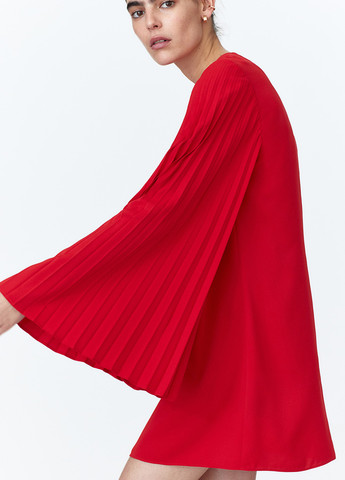 Червона святковий, кежуал сукня H&M однотонна