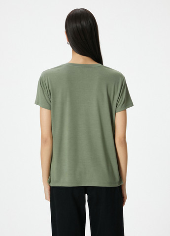 Хаки (оливковая) летняя футболка KOTON