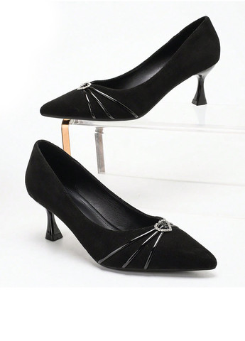 SHEIN Туфли лодочки черный з искусственная замша, китай — демисезон (367802503)