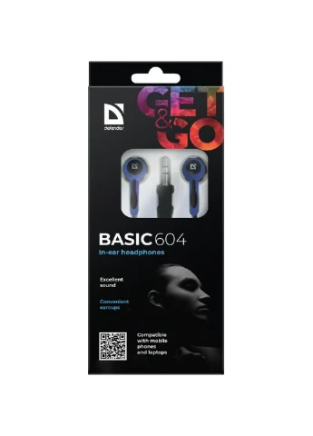 Наушники (63608) Defender Basic 604 Black-Blue (250308754)