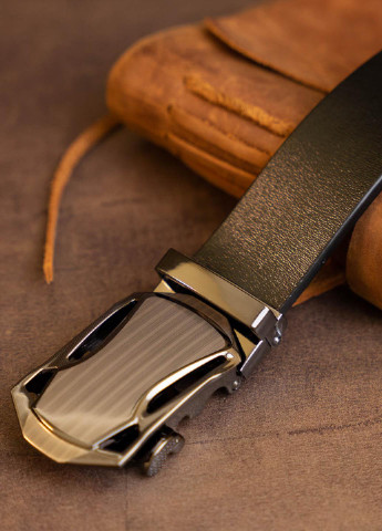 Ремінь чоловічий з пряжкою автомат 20355 Чорний Vintage (235781134)