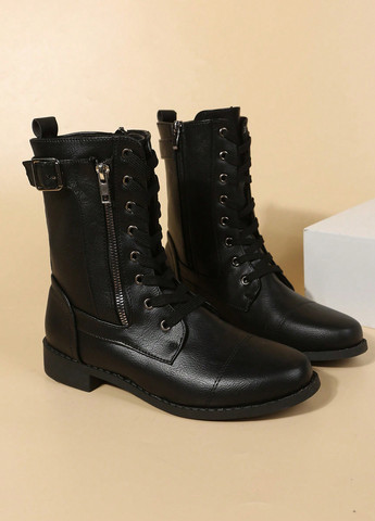 Черные кэжуал осенние ботинки SHEIN