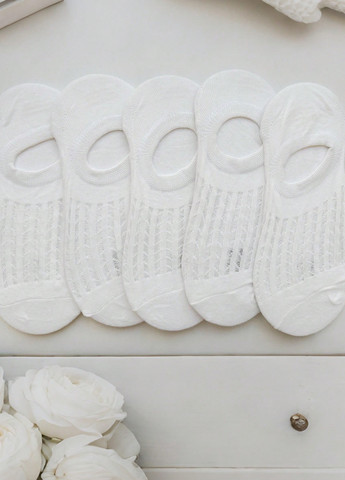 Белые носки (5 пар) SHEIN однотонные (365440353)