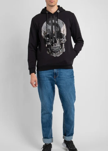 Черный хлопковый худи Crystal Skull Philipp Plein (251176555)