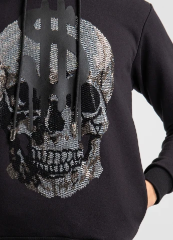 Черный хлопковый худи Crystal Skull Philipp Plein (251176555)