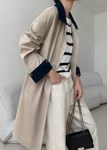 Плащ SHEIN тренчкот на гудзиках демісезон (367042502)