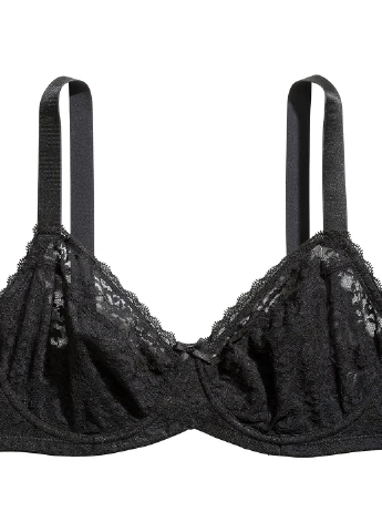 Чёрный бюстгальтер H&M с косточками полиамид