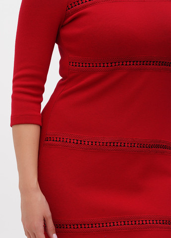 Красное кэжуал платье силуэтная Sassofono однотонное