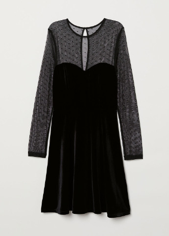 Чорна кежуал сукня кльош H&M однотонна