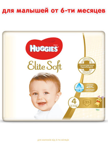 Подгузники Elite Soft Jumbo 4 8-14 кг 33 шт Huggies (254661141)