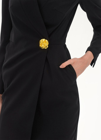 Чорна кежуал сукня на запах BGL однотонна