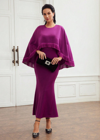 Фіолетова вечірня сукня SHEIN однотонна