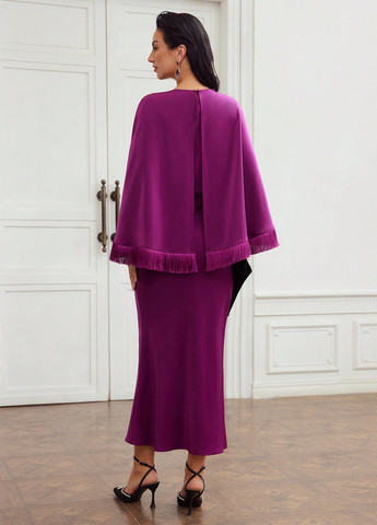 Фіолетова вечірня сукня SHEIN однотонна