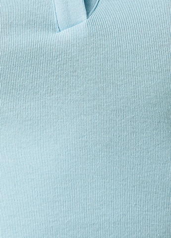 Голубой женская футболка-поло KOTON однотонная