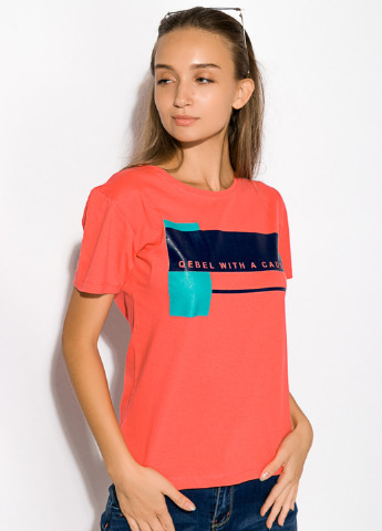 Коралловая летняя футболка Time of Style