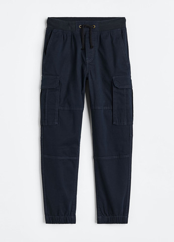 Темно-синие кэжуал демисезонные брюки карго H&M