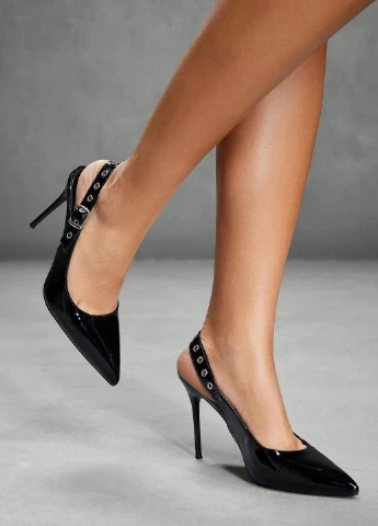 SHEIN Туфли слингбеки черный з искусственная кожа, китай — лето (324389852)