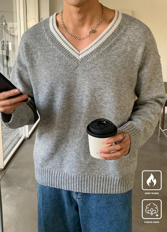 Світло-сірий демісезонний пуловер пуловер SHEIN