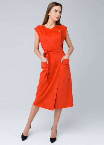 Оранжево-красное кэжуал платье Mascot однотонное