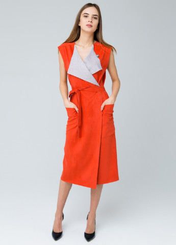 Оранжево-красное кэжуал платье Mascot однотонное
