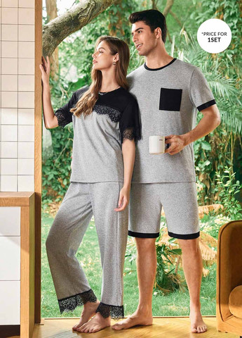 Сірий демісезонний костюм (футболка, шорти) SHEIN