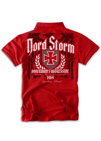 Красная футболка-футболка поло dobermans nord storm tsp53rd для мужчин Dobermans Aggressive