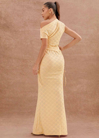 Светло-желтая вечерний, кэжуал однотонная юбка SHEIN годе