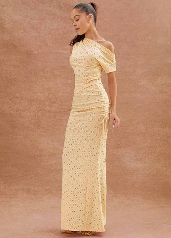 Светло-желтая вечерний, кэжуал однотонная юбка SHEIN годе