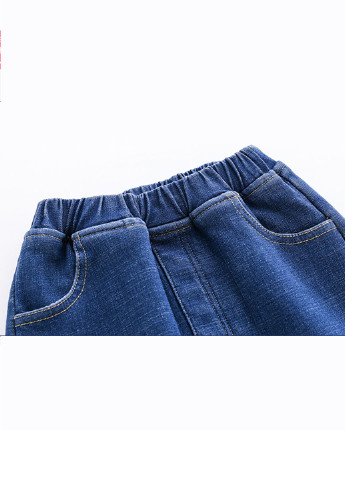 Синие зимние утепленные джинсы No Brand