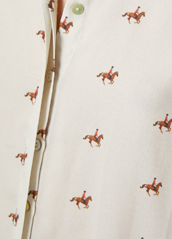 Светло-бежевая классическая рубашка лошадь KOTON
