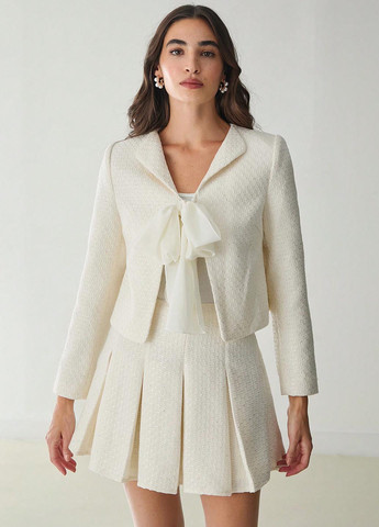 Белая кэжуал однотонная юбка SHEIN плиссе