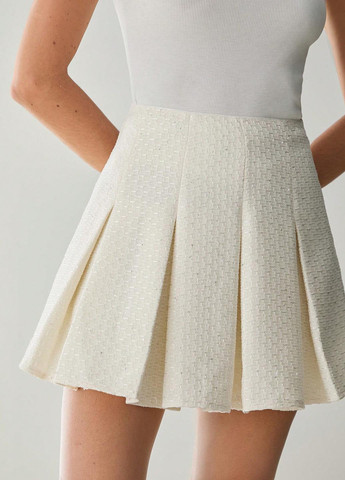 Белая кэжуал однотонная юбка SHEIN плиссе