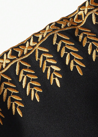 Чорна коктейльна, вечірня сукня з відкритими плечима SHEIN однотонна