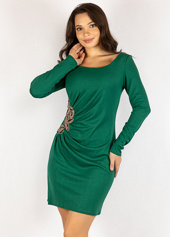 Зеленое кэжуал платье Time of Style однотонное