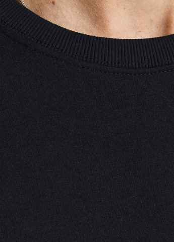 Чорний світшот Jack & Jones однотонний без декору (354686431)