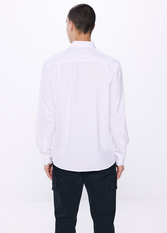 Белая кэжуал рубашка однотонная Springfield
